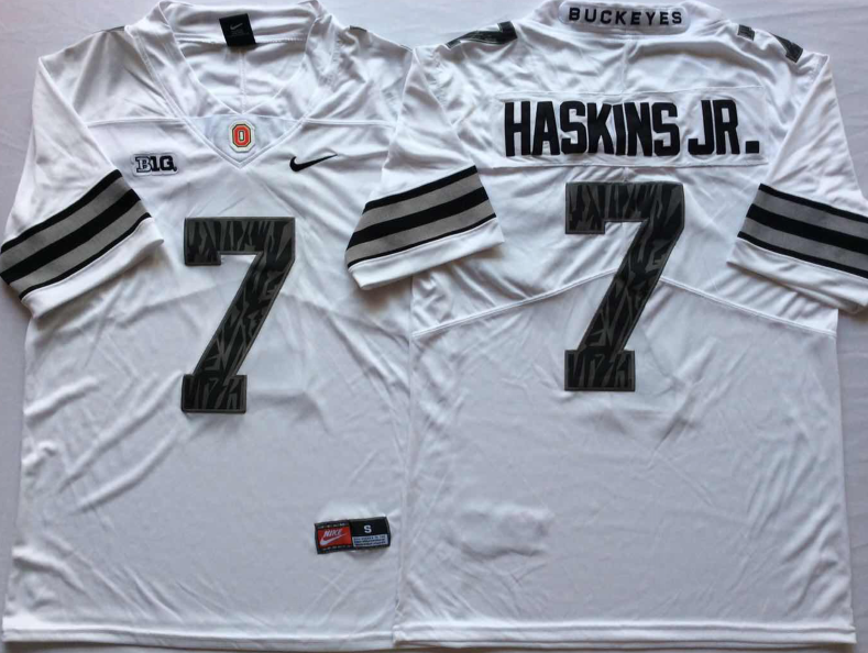 Men's Ohio State Buckeyes Dwayne Haskins #7 White Jersey